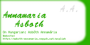 annamaria asboth business card